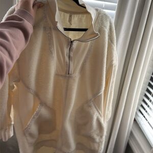 Long anthro daily practice Sherpa quarter zip